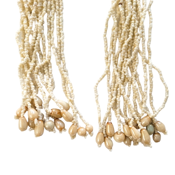 Bijoux Terner Cream Glass Seed Bead Long Ethnic Lariat Necklace - Picture 4 of 5
